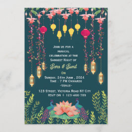 Invitación Indian Wedding Sangeet Night Invitations 