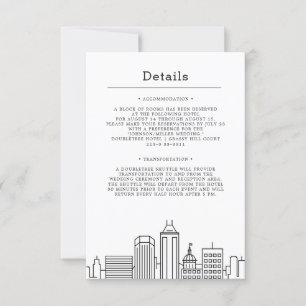 Invitación Indianápolis, Boda de Indiana   Detalles del invit