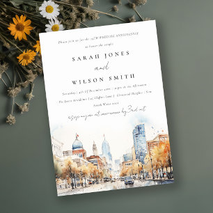 Invitación Indianapolis Indiana Paisaje Boda Aniversario