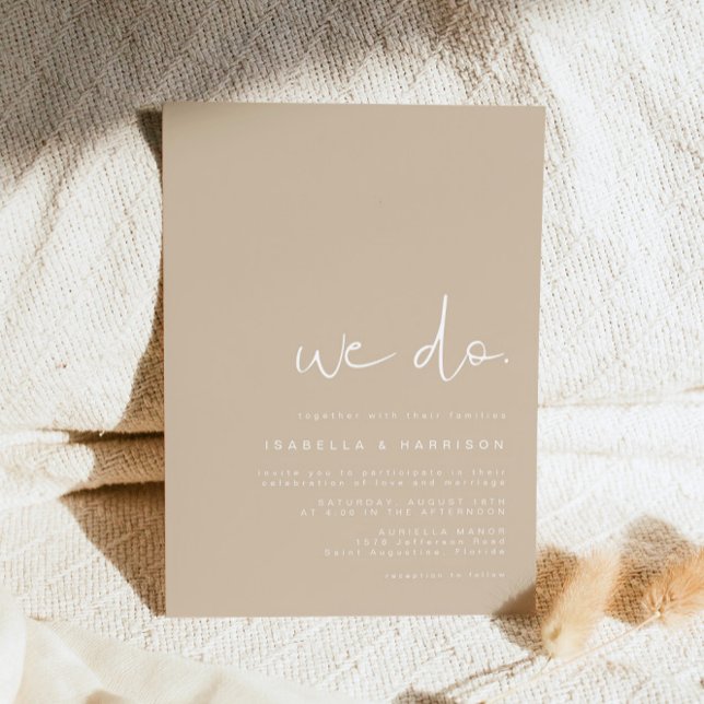 Invitación INDIE Boda beige de tono bohemio moderno (Subido por el creador)