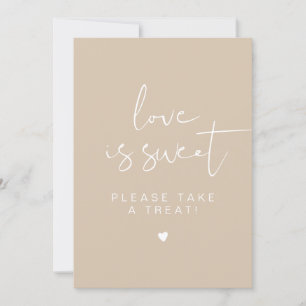 Invitación INDIE Boho Beige Cream Love is Sweet Favor Rótulo