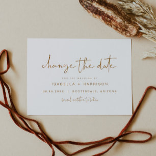 Invitación INDIE Boho Beige Naranja Quemada Cambia la Fecha