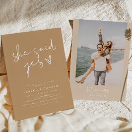 Invitación INDIe Boho Dijo Sí Ducha Novial Moderna