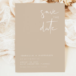 Invitación INDIE Boho Earth Toned Beige Save the Date