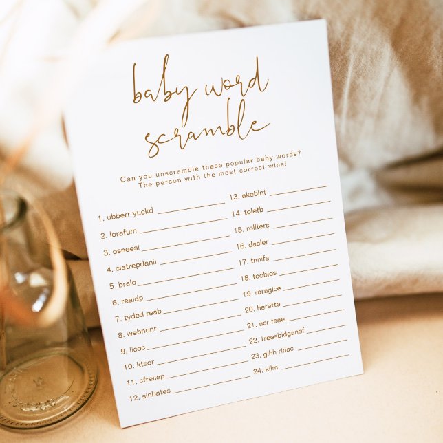 Invitación INDIE Boho Naranja Quemado Bebé juego de palabras  (Subido por el creador)