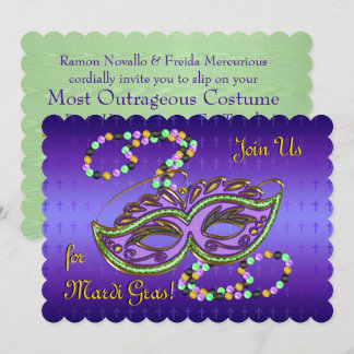 Invitación Indignante Fiesta del Mardi Gras - Personalizado