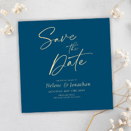 Invitación Indigo Elegante Boda Moderna Salva La Fecha