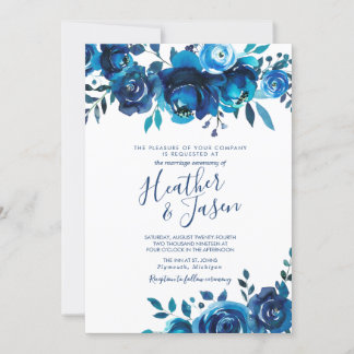 Invitación Indigo Mood Floral Boda