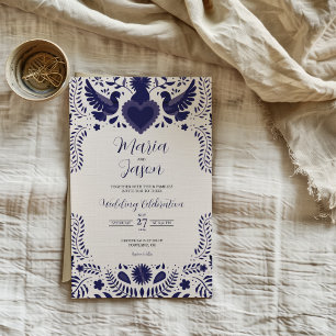 Invitación Indigo Violeta Otomi Tenangos Boda Bodas Mexicano