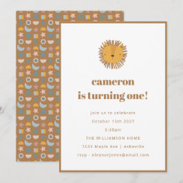 Invitación Infantes de León Cute Niños Animales Primer Fiesta