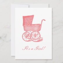 Invitación infantil Coral Victorian