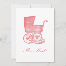 Invitación infantil Coral Victorian