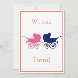 Invitación infantil de los gemelos retro