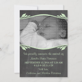 Invitación infantil Green Elegant Chalkboard