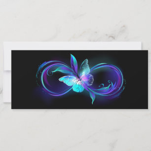 Invitación Infinito brillante con mariposa mágica