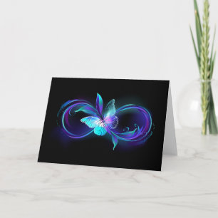 Invitación Infinito brillante con mariposa mágica