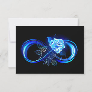 Invitación Infinito brillante con rosa azul