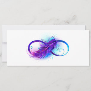 Invitación Infinito con pluma púrpura