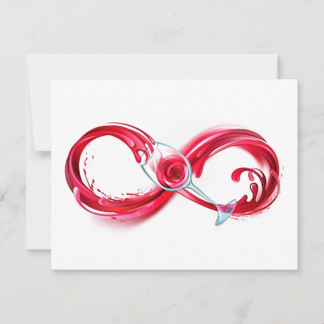Invitación Infinito con vino Rojo (Anverso)