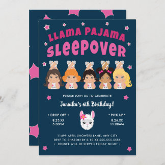Invitación Influencia de Llama Pajama en marina rosa caliente