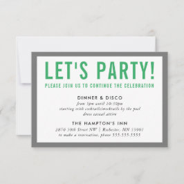 Invitación INFO DE CELEBRACIÓN DE FIESTA moderno gris verde n