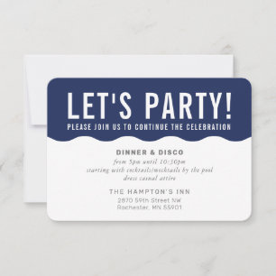 Invitación INFO DE CELEBRACIÓN DE FIESTA moderno oleada audaz