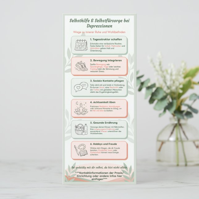 Invitación Infoblatt Depressionen für Klienten/Patienten (Anverso de pie)