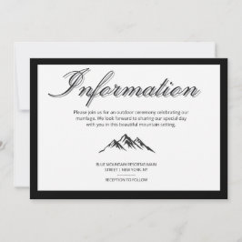 Invitación Información de Boda al Aire Libre con Caligrafía M