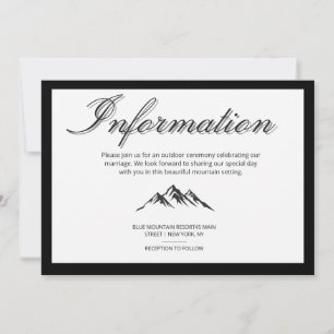 Invitación Información de Boda al Aire Libre con Caligrafía M
