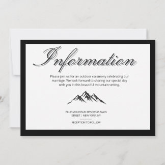 Invitación Información de Boda al Aire Libre con Caligrafía M