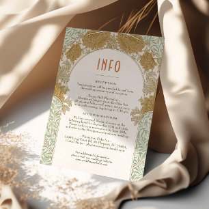 Invitación Información de boda Arte Nouveau vintage William M