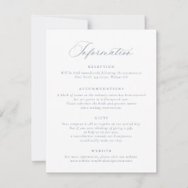 Invitación Información de Boda de guiones de caligrafía elega