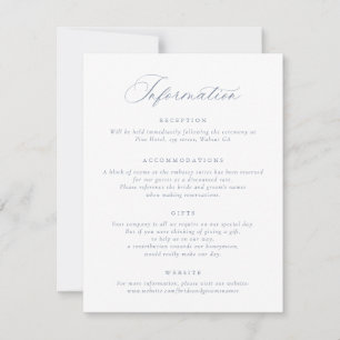 Invitación Información de Boda de guiones de caligrafía elega