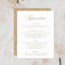 Invitación Información de Boda de guiones de caligrafía elega