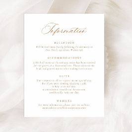 Invitación Información de Boda de guiones de caligrafía elega