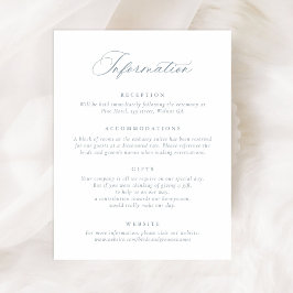 Invitación Información de Boda de guiones de caligrafía elega