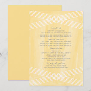 Invitación Información de Boda Deco Acuarela Amarilla