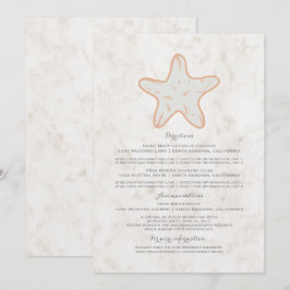 Invitación Información de Boda Estrella de Mar Rústica Naranj