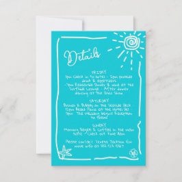 Invitación Información de detalles del Boda dibujado por la m