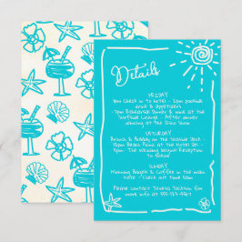 Invitación Información de detalles del Boda dibujado por la m