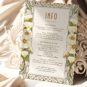 Invitación Información de Inclusiones para Bodas Arte Nouveau