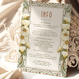 Invitación Información de la envoltura boda Art Nouveau Mucha