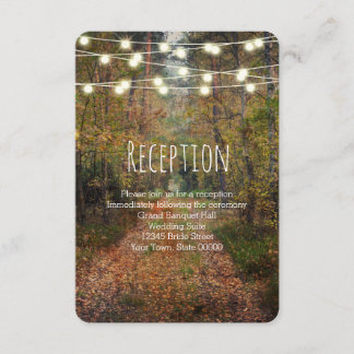 Invitación Información de la recepción de boda en el camino d