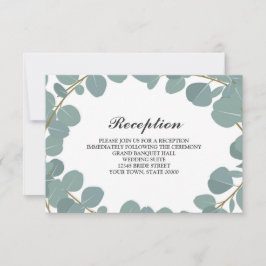 Invitación Información de Recepción de Boda con Verde de Coro