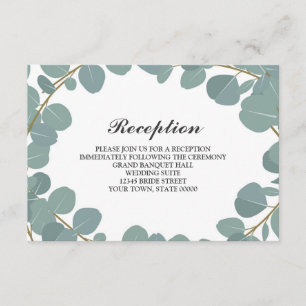Invitación Información de Recepción de Boda con Verde de Coro