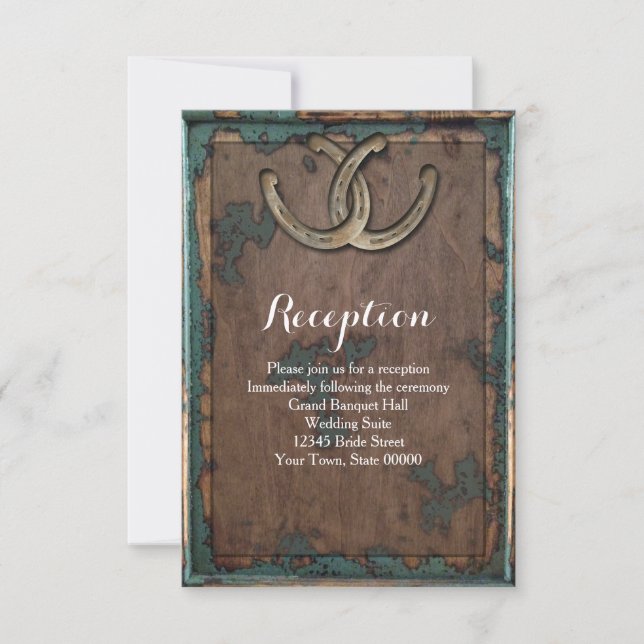 Invitación Información de recepción de bodas rusticas de herr (Anverso)