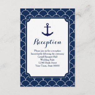 Invitación Información de recepción náutica con patrón de con