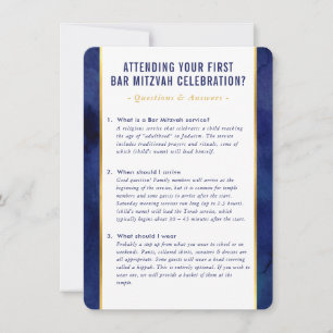 Invitación información de servicio de BAR MITZVAH consejo oro