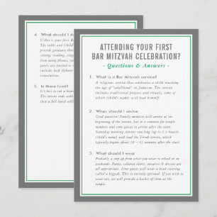 Invitación información de servicio MITZVAH preguntas consejo