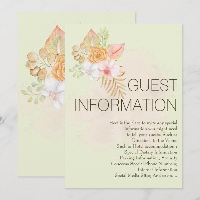 Invitación Información del Boda especial de Boho floral geomé (Anverso / Reverso)
